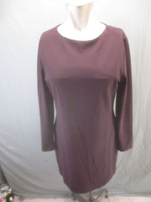 NWT H&M Size L Women Maroon Long Sleeve Back Cutout Sheath Elegant Dress 037