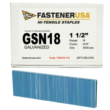 1-1/2" LEG x 3/16" CROWN 18GA GALV GSN18 STAPLES 5,000ct | GSN18-112