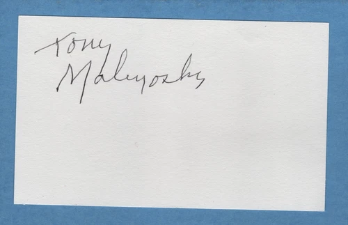 TONY MALINOSKY Signed Index Card - 1937 Brooklyn Dodgers - Autograph Auto - product listing photo