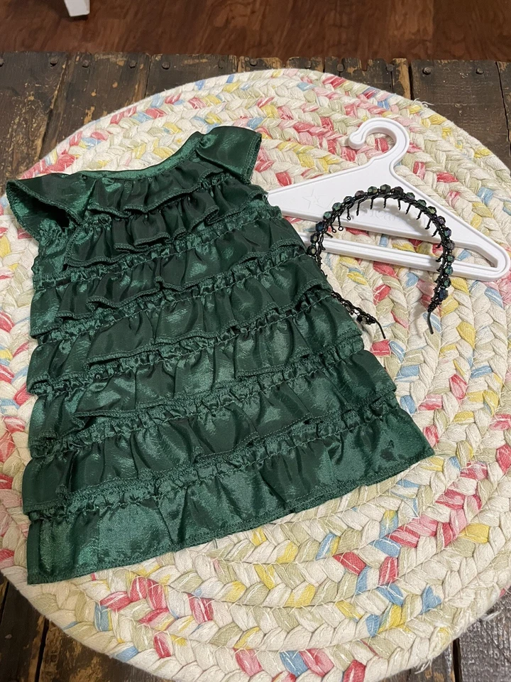 Vestido y diadema de Navidad verde OG Our Generation también se adapta a muñecas American Girl Foto 3 de 4