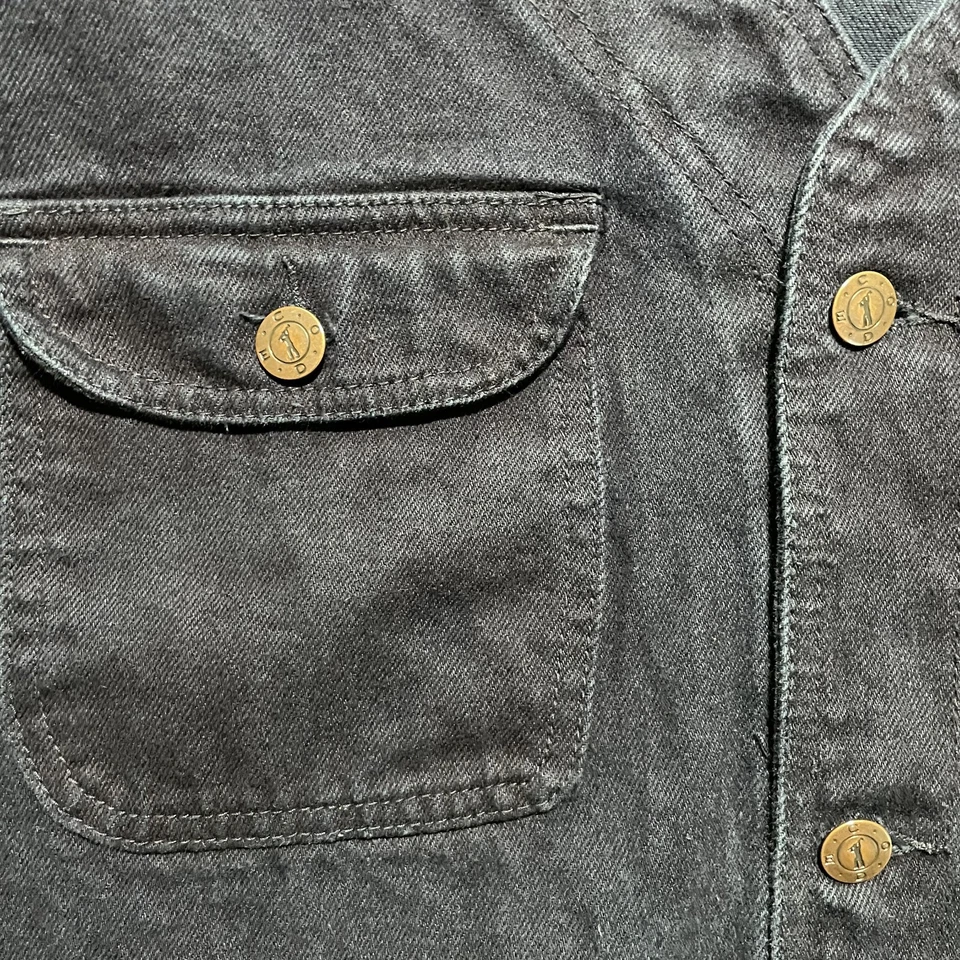 Vintage 90s CZ Basics Vest Mens XL Denim Jean Hip Hop Rap Baggy Y2K - Image 3 of 4