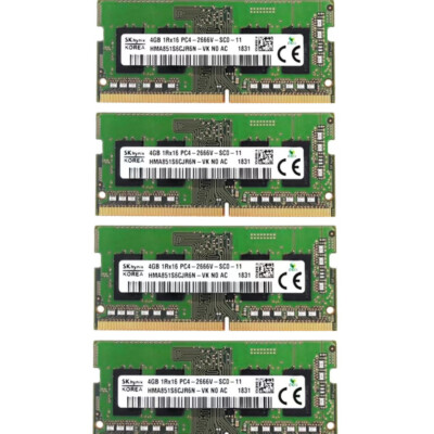 New Hynix 16GB (4X4GB) DDR4 2666MHz PC4-21300 SODIMM Memory Ram  HMA851S6CJR6N-VK