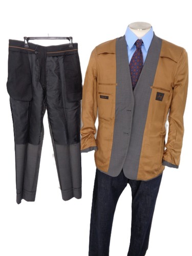 42L Herren Anzug Jos A Bank Metro Slim Fit Grau Tiny Tooth Wollhose 34x33 - Bild 22 von 24