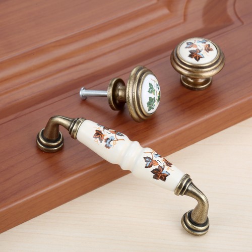 Armadio in ceramica floreale vintage manopole comò armadio tira maniglie porte - Foto 7 di 10