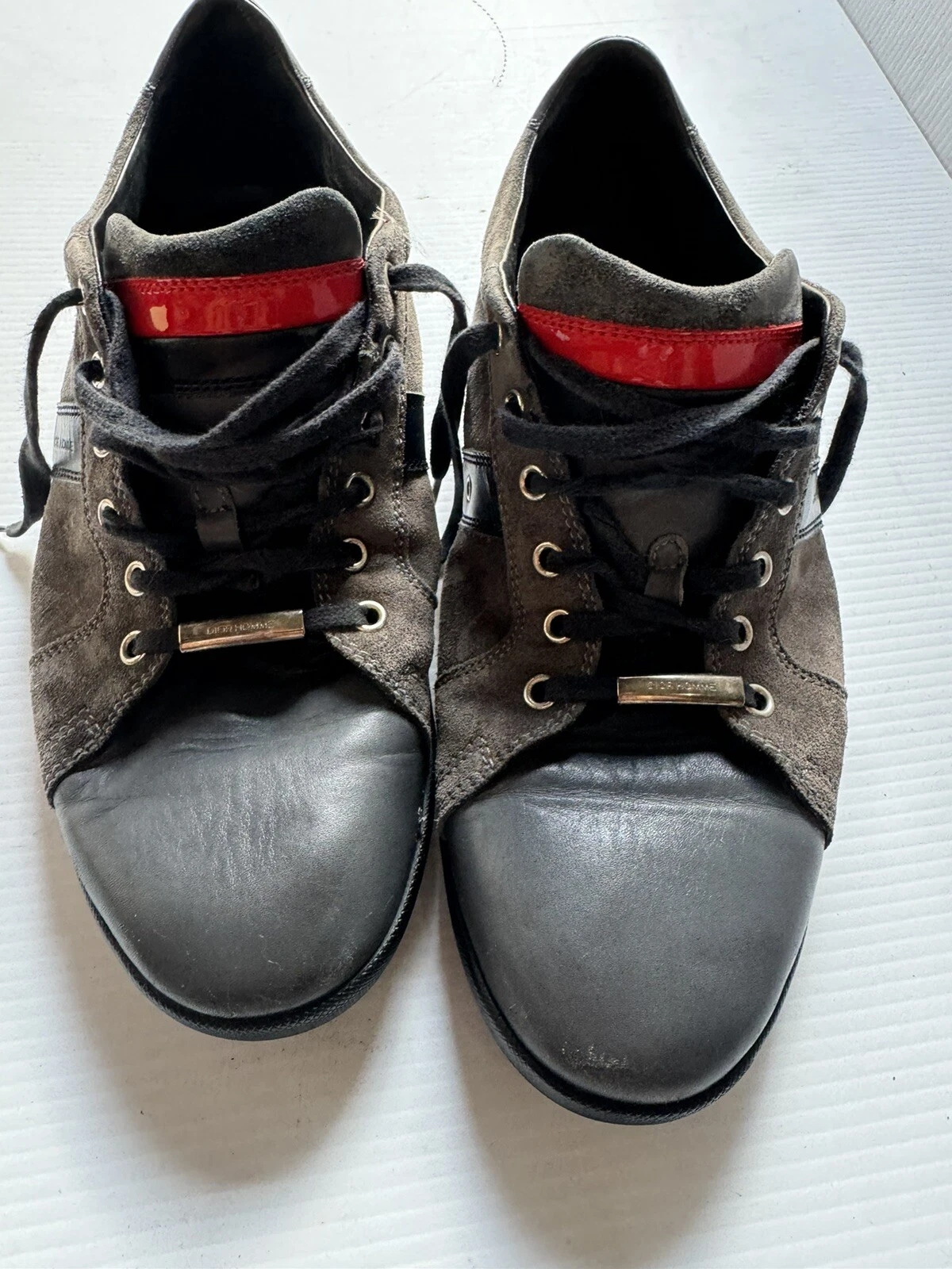 Baskets homme de luxe noires et grises Christian Dior taille 43,5 (USA10)