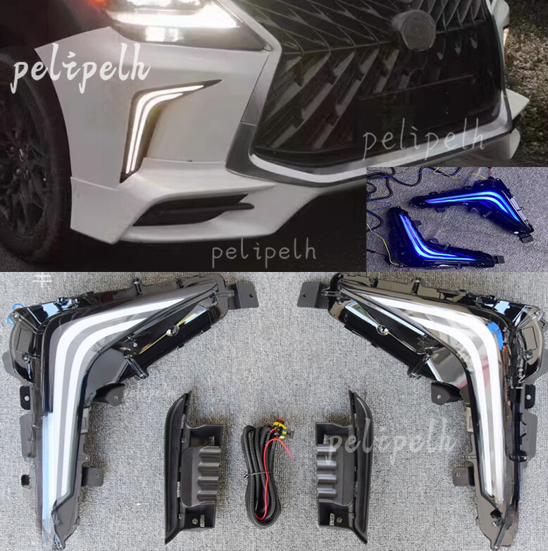 For Lexus LX570 2016-2021 LED Fog Lamp Daytime Running Light turn