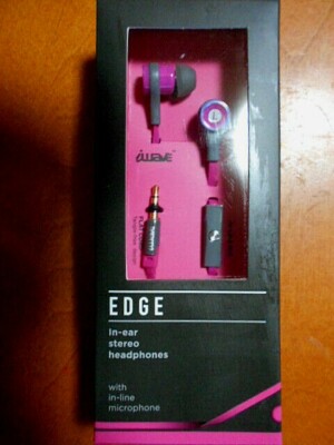 iWave EDGE Earbuds In-Line MIC Earphones In-Ear Stereo Headphones EB5061 GRY-PNK