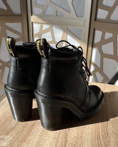 Dr. Martens Averil Damenstiefel Plateau Blockabsatz schwarz Leder Größe 6 - Bild 5 von 8