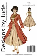 Fall Dress & Coat Doll Clothes Sewing Pattern for 45.5cm Iplehouse FID Dolls