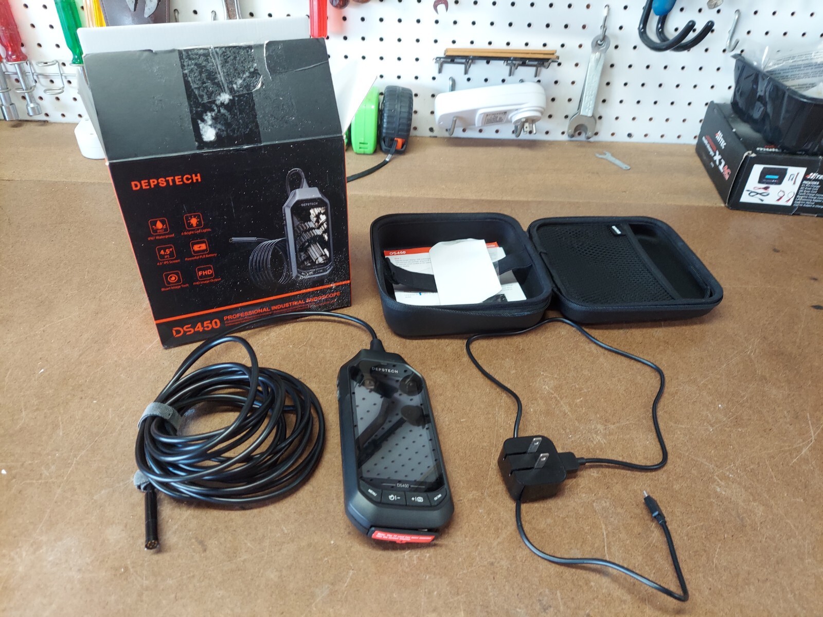 DEPSTECH DS450 5.0MP Endoscope 4.5" IPS Screen Inspection Snake Camera Borescope eBay