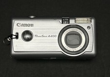 Canon Digital Camera PowerShot A400 3.2MP Silver Tested Works Well + ICON Case