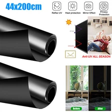 Static Cling Blackout Window Film 100% UV Blocking Thick Black Tinting Cover Set