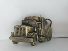 VINTAGE 1980 CUT-OUT  18-WHEEL SEMI-TRUCK  GREAT AMERICAN BELT BUCKLE CO