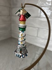 Old World Christmas LIGHTHOUSE Glass Ornament