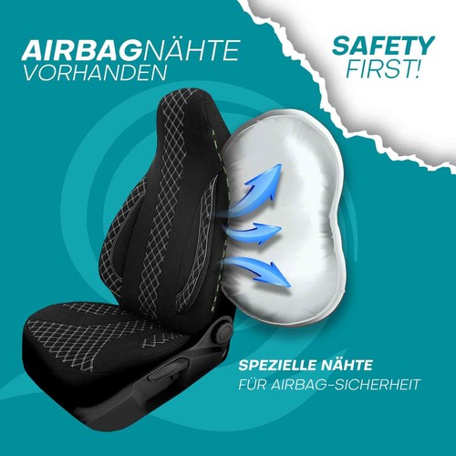 Fundas de asiento de autocaravana piloto adecuadas para BilboFTs 720 (blanco y negro) - Imagen 9 de 11