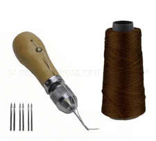 JCP Leather Canvas Tent Sewing Awl Quick Stitch Repair Tool Heavy Duty Thread