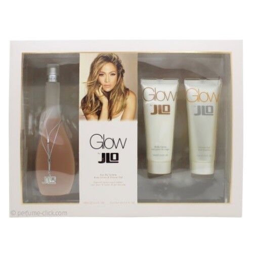 Glow by Jennifer Lopez 3pc Gift Set 3.4 oz Perfume + Body Lotion + Shower gel