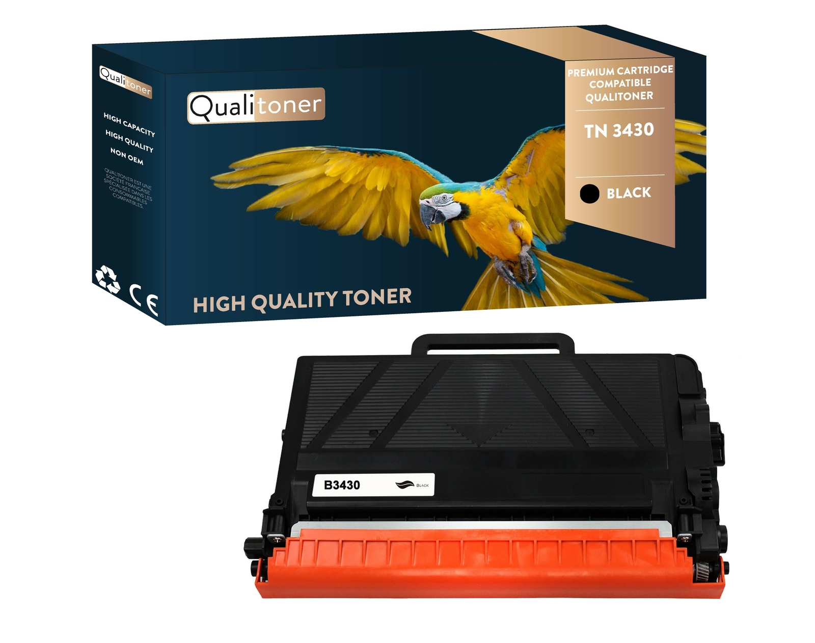 Toner noir Brother TN3430 compatible Qualitoner ideal pour le teletravail