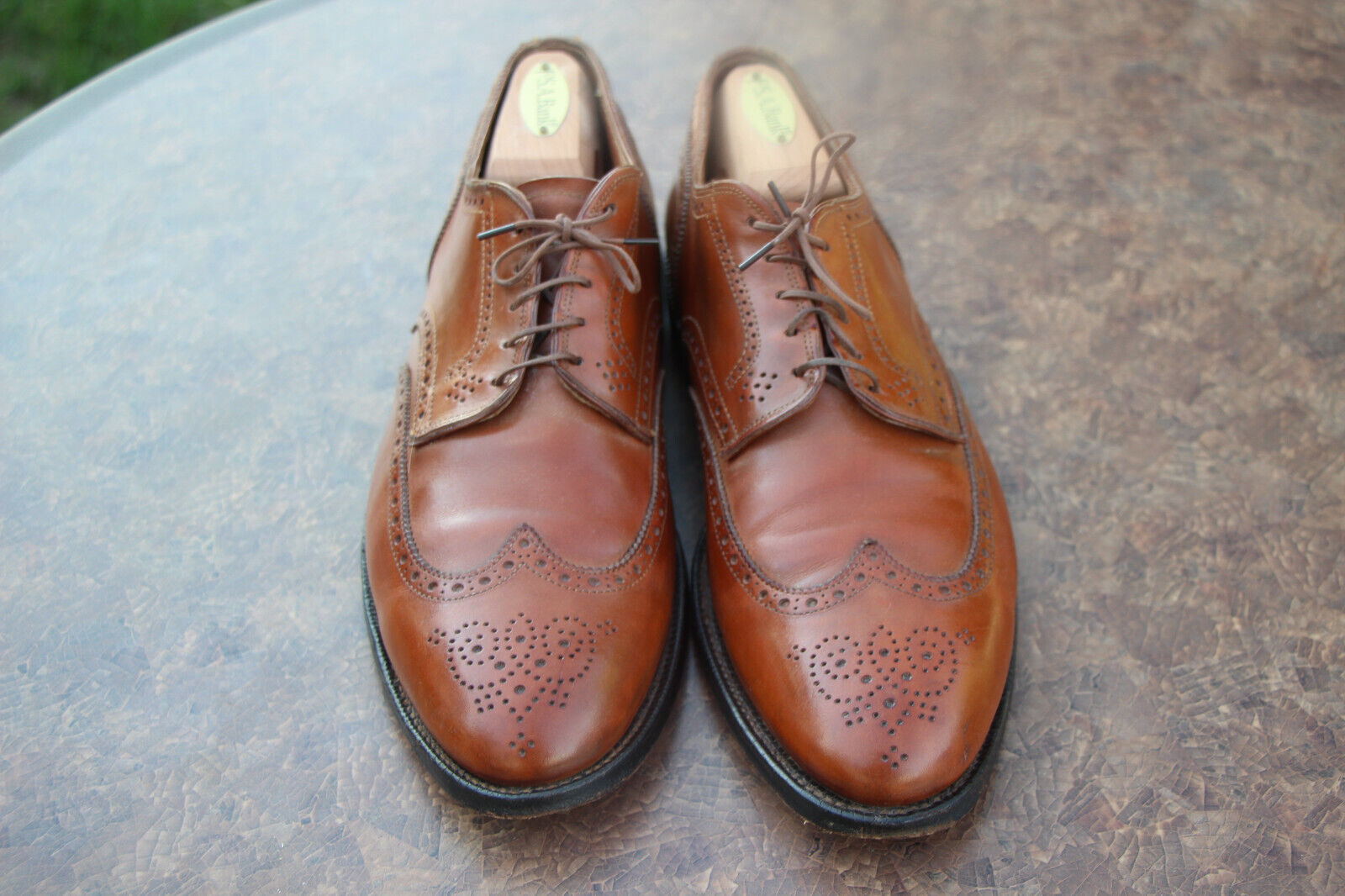 Alden 966 Burnished Tan Calfskin Short Wing Tip Blucher