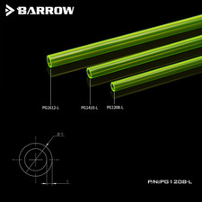 Barrow PETG Tubing 8mm ID, 12mm OD, 500mm length, Green 4 Pack for Water Cooling