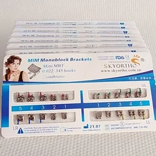 10 Packs Dental Orthodontic Brackets Metal Braces Mini MBT 0.022" Hooks 345 MIM