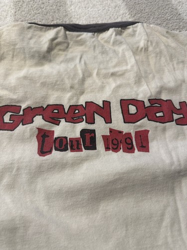 Vintage 1991 Tour Green Day Shirt Billie Joe Armstrong White USA Gr. L Large - Bild 6 von 8