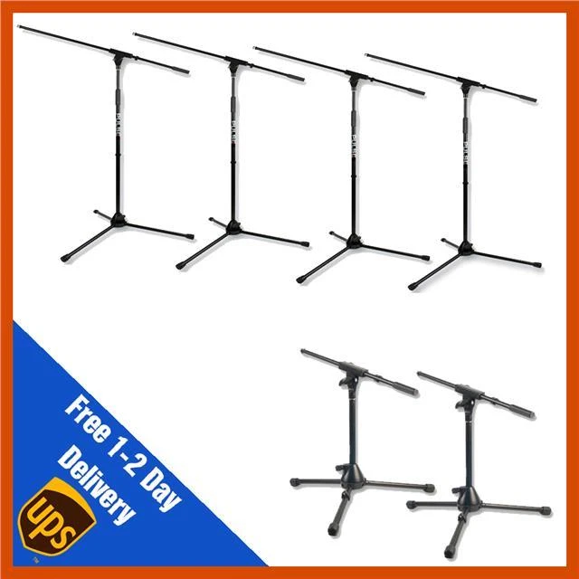 PULSE Studio Microphone Boom Stand Bundle | 4 Boom Stands | 2 Short Boom Mic Stands