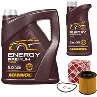 MotoröL Set Mannol Energy Premium 5W-30 6 Liter + ÖLfilter FüR Bmw 3Er 320I F34