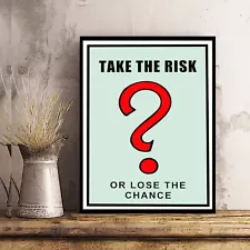 TAKE THE RISK Vision of Success Mindset Monopoly Motivation POSTER/CANVAS ed1