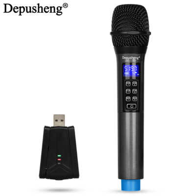 UHF Wireless Handheld Microphone Depusheng W3 W4 with Adapter Receiver Karaoke