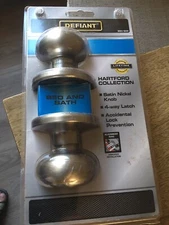 Defiant Hartford Bed and Bath Door Knob Satin Nickel  883 624 NIB *Brand New!