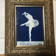 Vintage Limoges Pate Sur Pate Porcelain Signed Ballerina Plaque 12 3/4” x 10 1/2