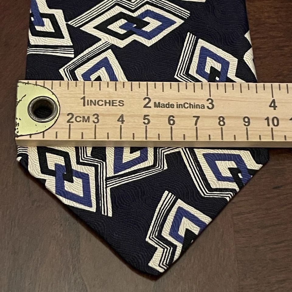 Vintage Structure Blue 100% Silk Men’s Neck Tie Made In USA - Image 4 of 4