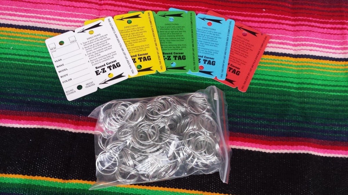 Car Lot Dealer Key Tags, Key Labels, EZ Tag, E-Z Tags, (Versa Tag