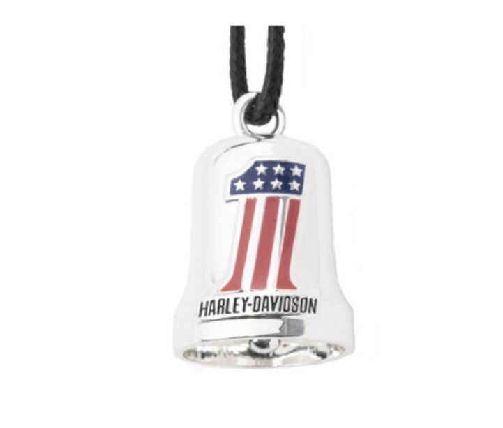 Bell♡ 　0308 Harley Davidson Red White & Blue #1 Racing Logo Ride Bell