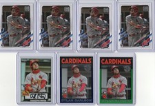 2021 TOPPS BASEBALL ST LOUIS CARDINALS DYLAN CARLSON RC LOT (7) 1986 BLUE GREEN 