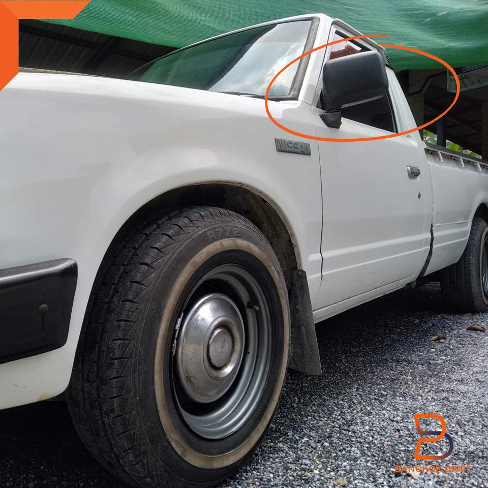 Conjunto de espejos retrovisores de puerta con vista lateral negro para camioneta Nissan Datsun 720 80-91 Foto 4 de 4