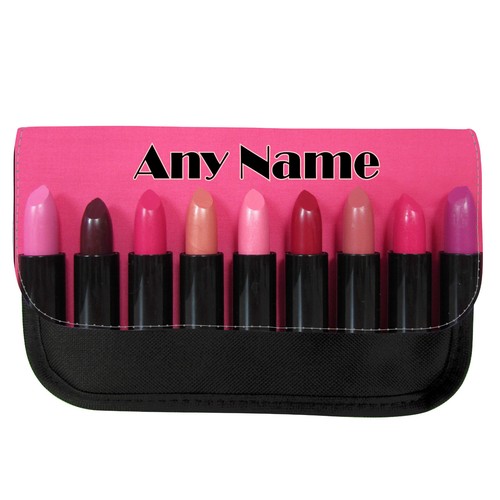 PERSONALISIERTE LIPPENSTIFT MAKE-UP FEDERMÄPPCHEN/SCHMINKTASCHE JUBILÄUM VALENTINSTAG - Bild 1 von 5