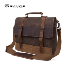 Vintage Travel Shoulder Briefcases Crossbody Laptop Canvas Messenger Bag Men