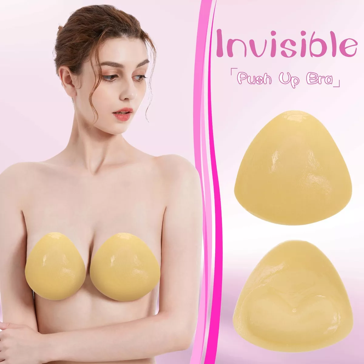 Adhesive Bra Strapless Sticky Bra Invisible Push Up Silicone Bra