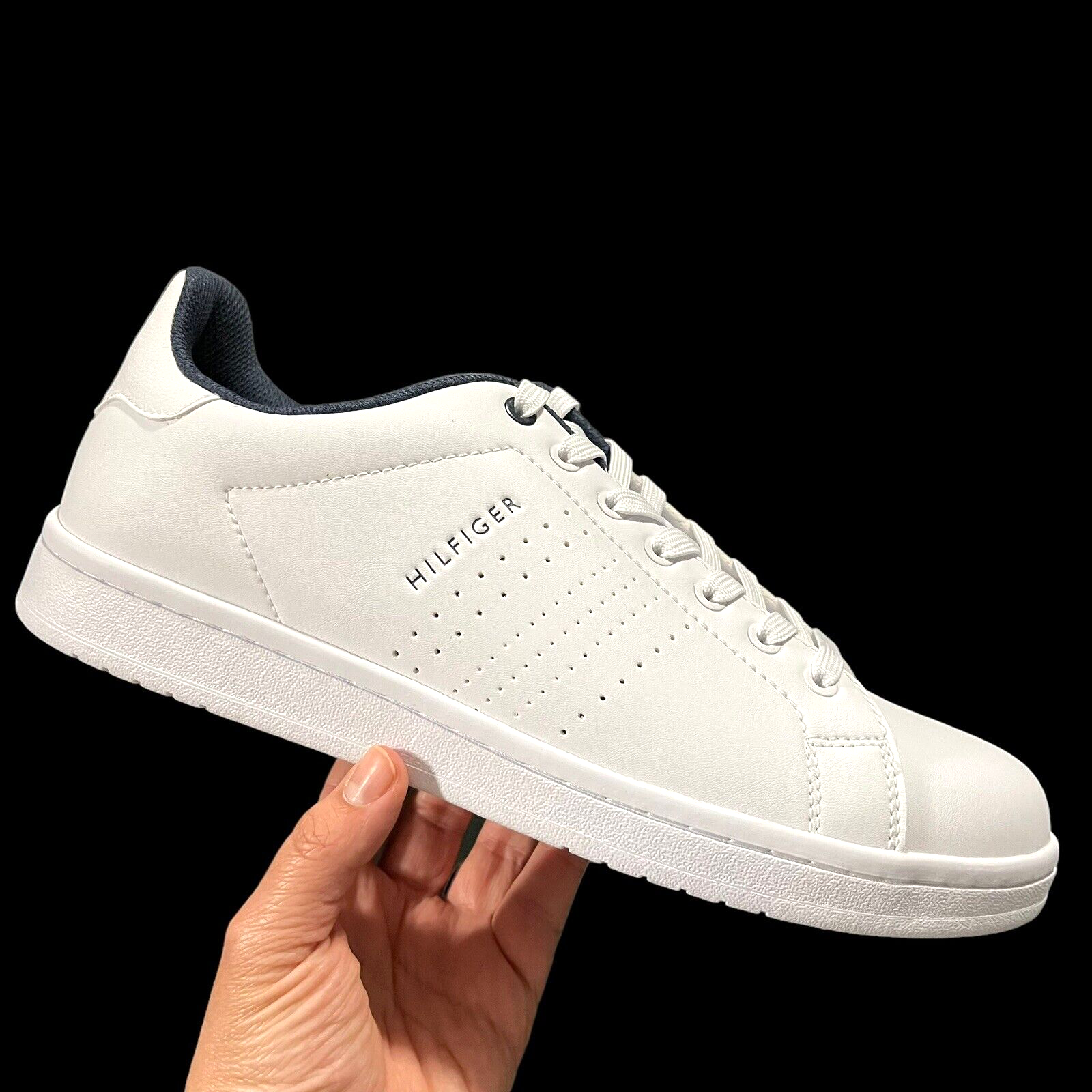 Size Shoe Hilfiger White Sneaker Mens eBay Tommy Navy Little 10.5 | Stylish Blue Casual