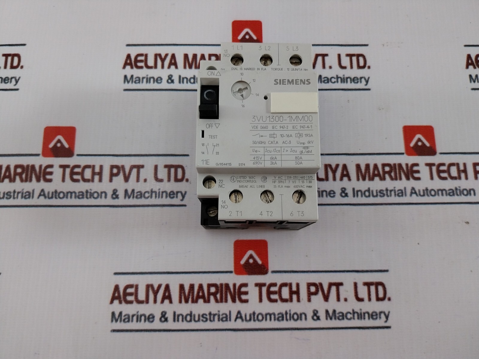 SIEMENS 3VU1300-1MM00 Circuit Breaker For Motor Protection 600VAC Max
