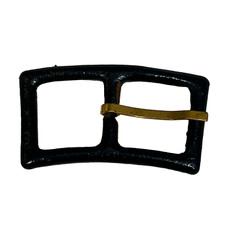 Vintage Leather Buckle Womens 1940s Metal Frame Brass Tonque
