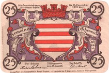 [#328427] Banknote, Germany, Noschenrode Gemeinde, 25 Pfennig, personnage 1, 192