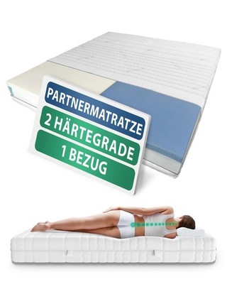 Partner Matratze Doppelbett 160x200 180x200 200x200, 2 Härtegrade H1 H2 H3 H4 H5