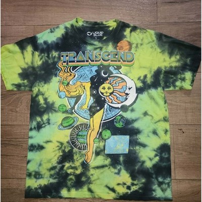 Liquid Blue Transcend Tie Dye T Shirt Mens Large Green Black Celestial Graphic