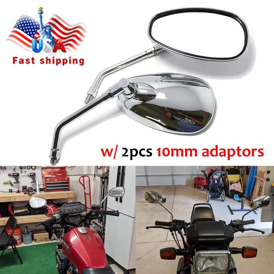 Хромированные мотоциклетные зеркала 10 мм для Honda VTX1300 VTX1800 Shadow Aero 750 1100 - Изображение 2 из 4