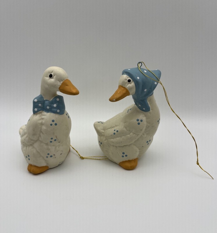 Vintage House Of Lloyd Puffy Ducks Geese 1980S Bluebonnet Granny Chic ORNAMENTS