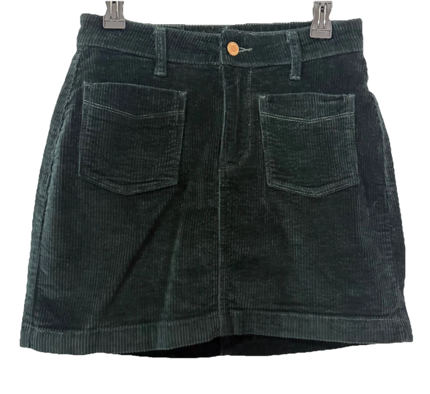 Judy Blue Stretch Corduroy Skirt JB2813 Size Medium Dark Green Soft Pockets