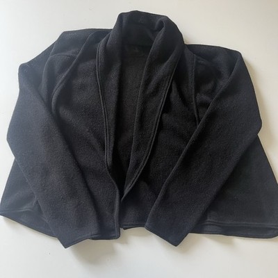 Peruvian Connection schwarze Baby Alpaka Strickjacke M weich drapiert vorne offen Strick